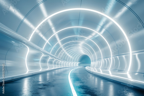 Modern highway tunnel underpass
