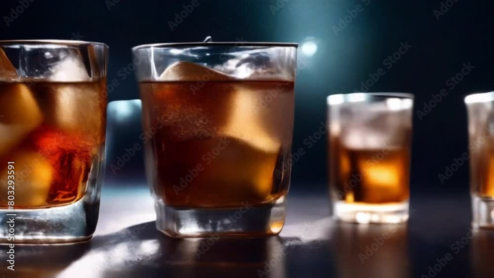 Close-up glasses of soda drink Close-up glasses of soda drink