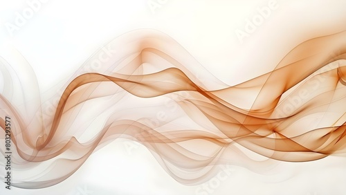 Abstract Design: Mocha Brown Waves and Smoke on White Background. Concept Abstract Design, Mocha Brown Waves, Smoke, White Background