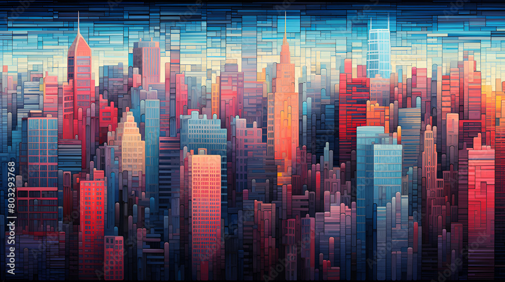 Obraz premium city skyline at night