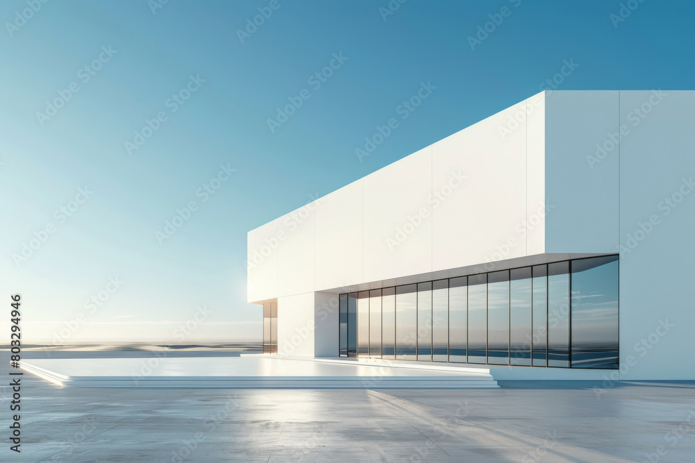 Modern buildings by the lake,Empty architectural background.