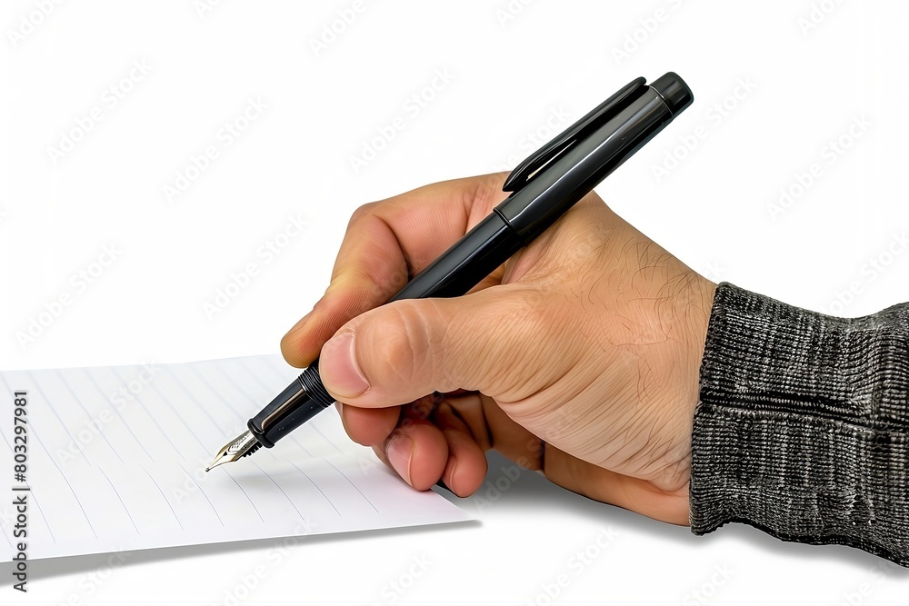 hand with pen and paper