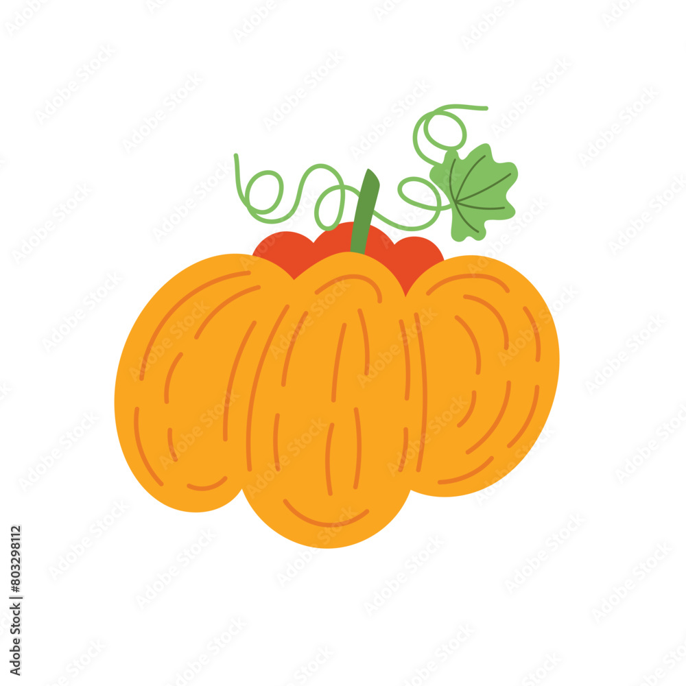 Pumpkin vector illustration in a cute cartoon style. Thanksgiving pumpkin vector. Pumpkin vector illustration in a cute cartoon style. Thanksgiving pumpkin vector.