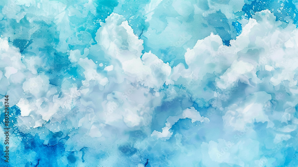 Dreamy Abstract Watercolor Sky with Clouds ultra clear