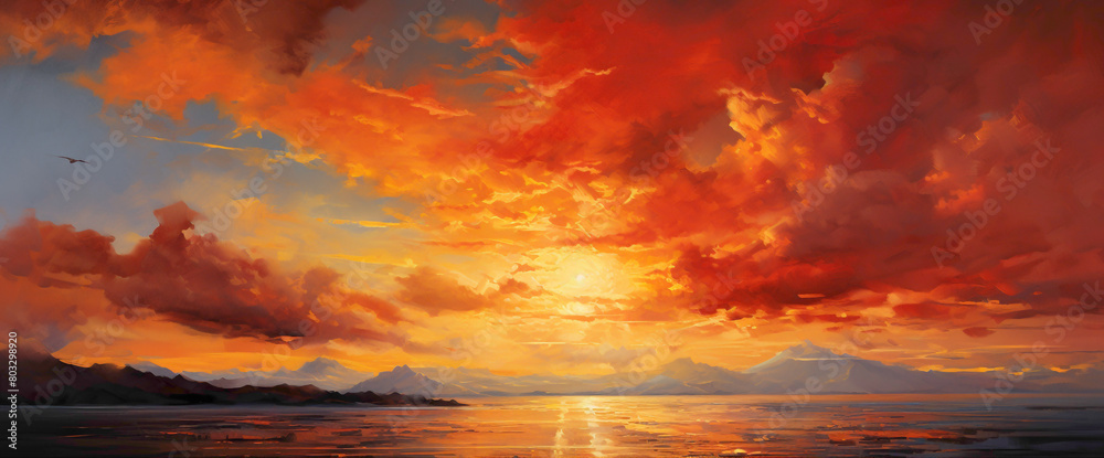 Fototapeta premium A serene teal-colored bay embraced by rolling hills, its tranquil waters reflecting the peacefulness of the surrounding landscape.