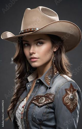 portrait of a woman in a cowboy hat