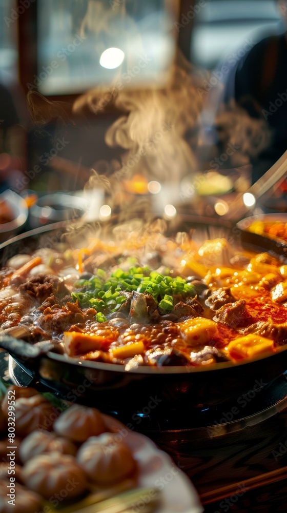 A delicious and hearty meal of Korean food A delicious and hearty meal of Korean food