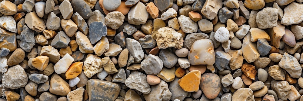 Vibrant, full-frame shot of naturally colored gravel creates a lively texture Vibrant, full-frame shot of naturally colored gravel creates a lively texture