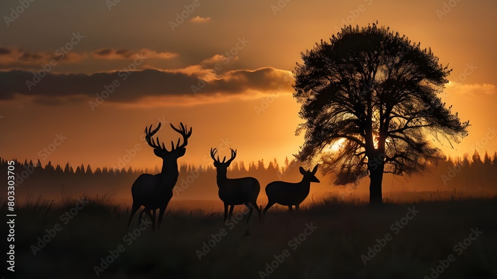 silhouette of a deer