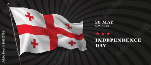 Georgia independence day vector banner, greeting card.