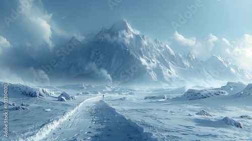 Blizzard Showdown in the Arctic, generative ai photo