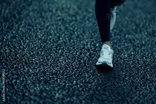 Jogging Shoes on Runner's Feet, Striding on Asphalt - Health and Wellness, Active Lifestyle, Sports Gear