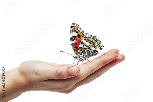 hand holding butterfly
