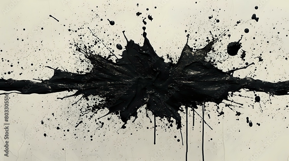 Rich Detail and Texture: Chaotic Black and White Splatter Art