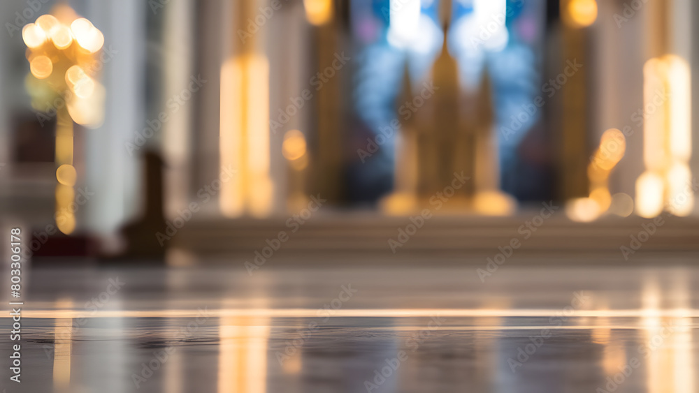 Blurred Interior Church Background. Perfect for: Religious Blogs, Spiritual Presentations, Worship Events.