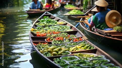 A floating market in Thailand © duyina1990