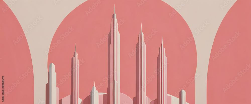 illustrazione con elementi geometrici a tema astratto contemporaneo