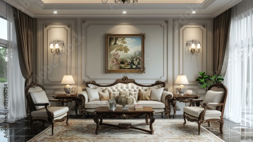 European style living room interior design