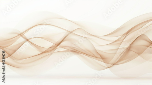 Soft beige abstract wave design, starkly isolated on a white background, high-resolution.