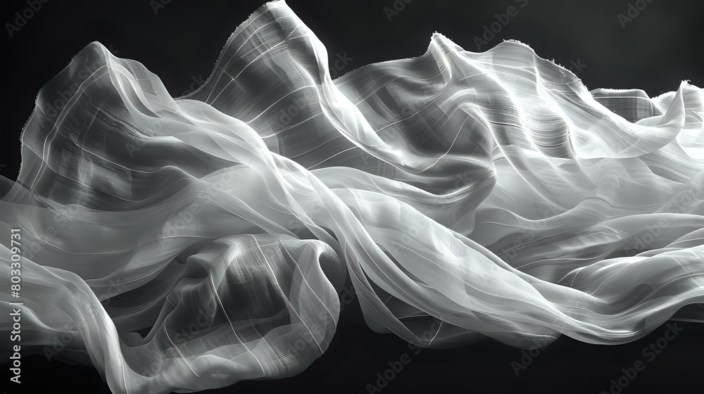 Black and White Fabric Landscape Black and White Fabric Landscape