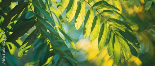 Nature leaves, green tropical forest, background illustration concept