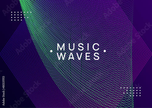 Techno Event. Dance Banner. Pink Discotheque Set. Psychedelic Radio Invitation. Music Concert Element. Electro Invite. Blue Party Design. Violet Techno Event