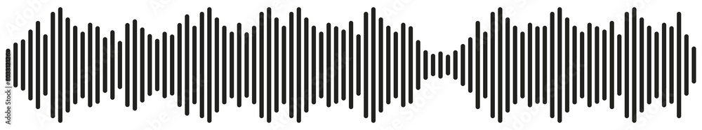 Radio Wave icon. Monochrome simple sound wave on whitet background. Vector sound wave icon. Music player sound bar. Record interface. Equalizer icon with soundwave line. vector illustration. Eps 10 Radio Wave icon. Monochrome simple sound wave on whitet background. Vector sound wave icon. Music player sound bar. Record interface. Equalizer icon with soundwave line. vector illustration. Eps 10
