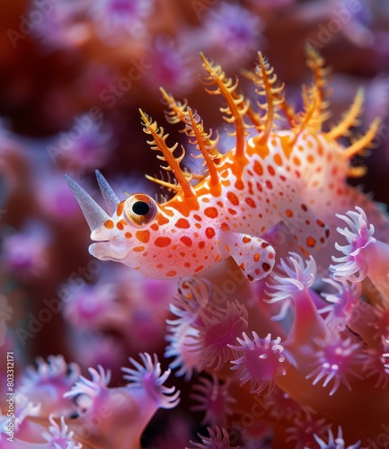 Orange-Spotted Blenny on a Pink Coral Reef