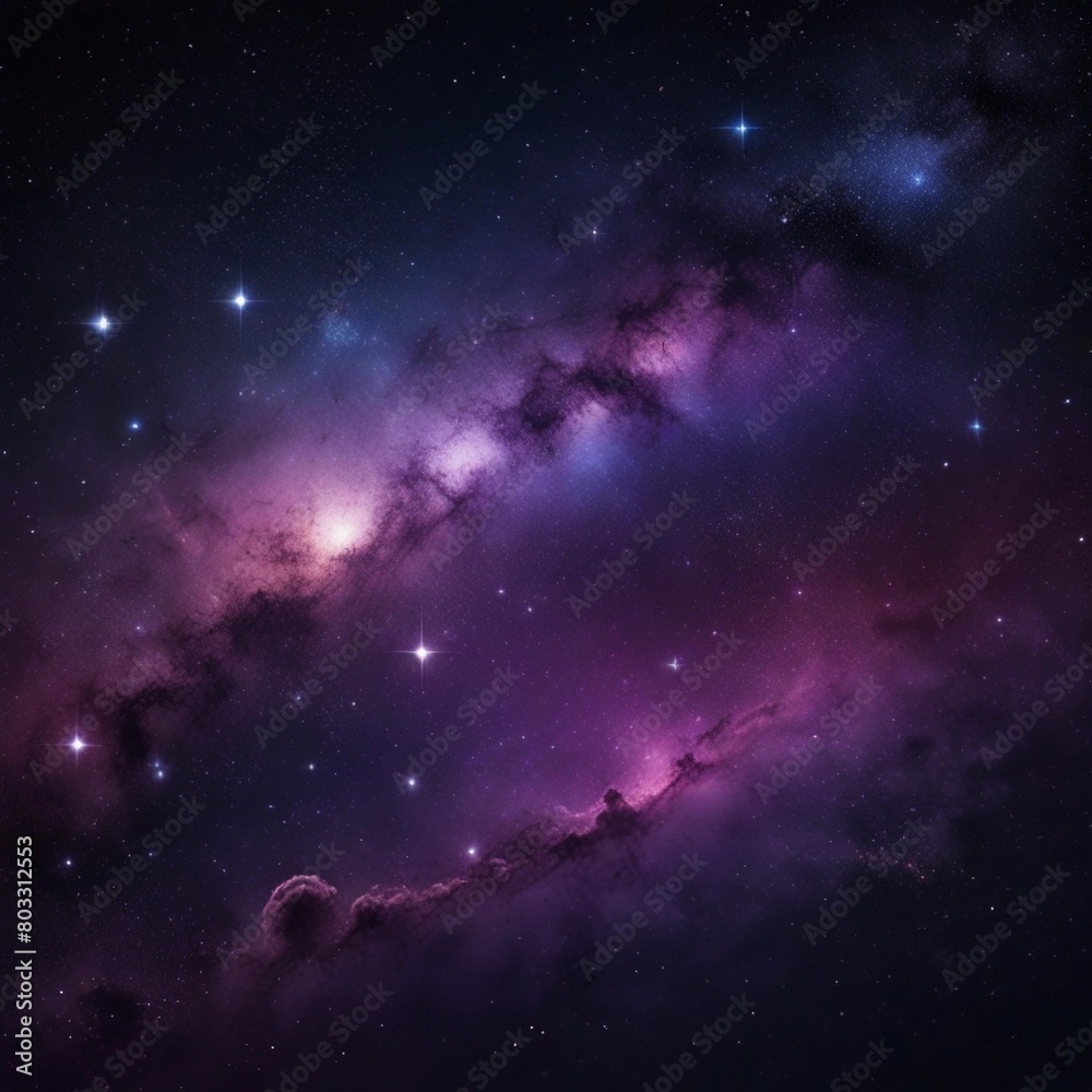 Fototapeta premium Purple Dreams Exploring the Depths of Space