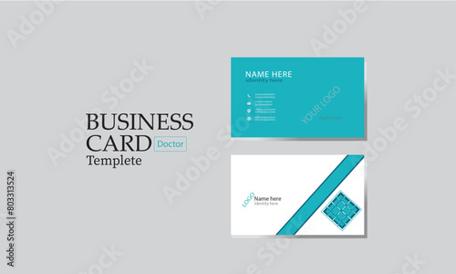 Business card design template , Doctor business card, Creative business card, Modern business card, Elegant doctor business card, 3.5/2 size adobe-stock-business-card-5-&4