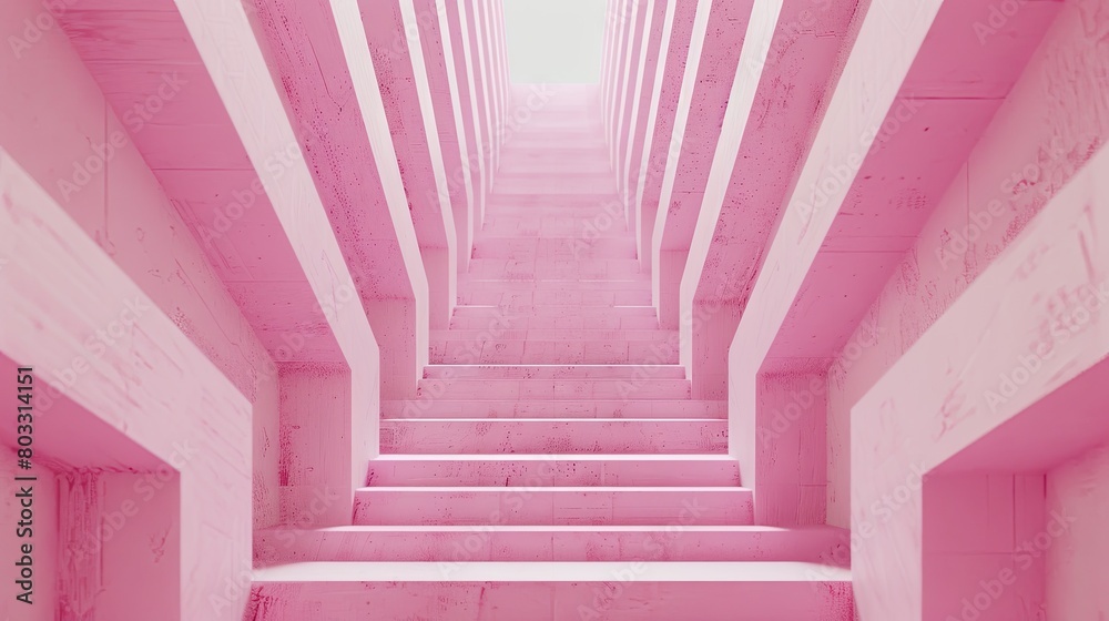 The Blushing Ascend: A Staircase Transformed With Pink The Blushing Ascend: A Staircase Transformed With Pink