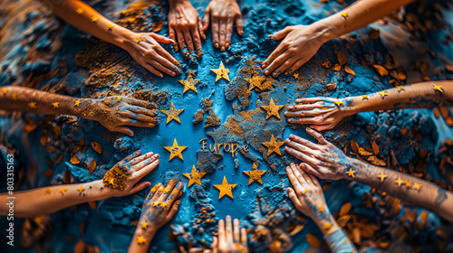 Unity in diversity on europe day photo