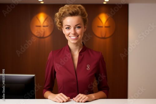 portrait of a hotel receptionist photo