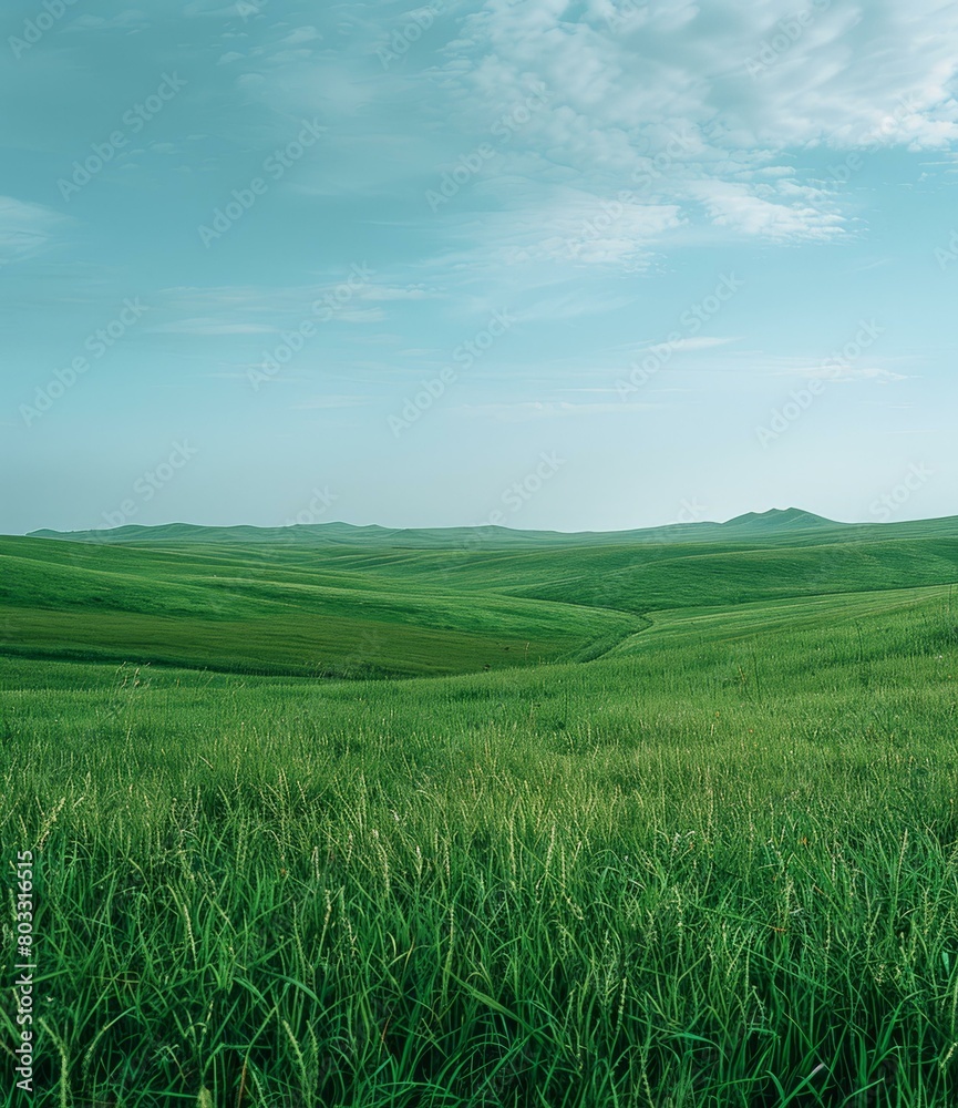 Grasslands under blue sky and white clouds Grasslands under blue sky and white clouds