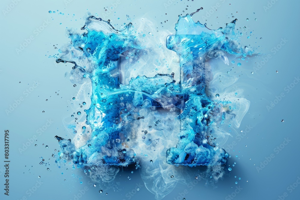 Fototapeta premium Letter H, eco-friendly hydrogen fuel