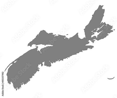 Outline of the map of  Canada, Nova Scotia