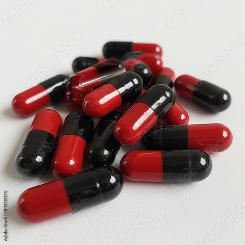 red and black capsule pills