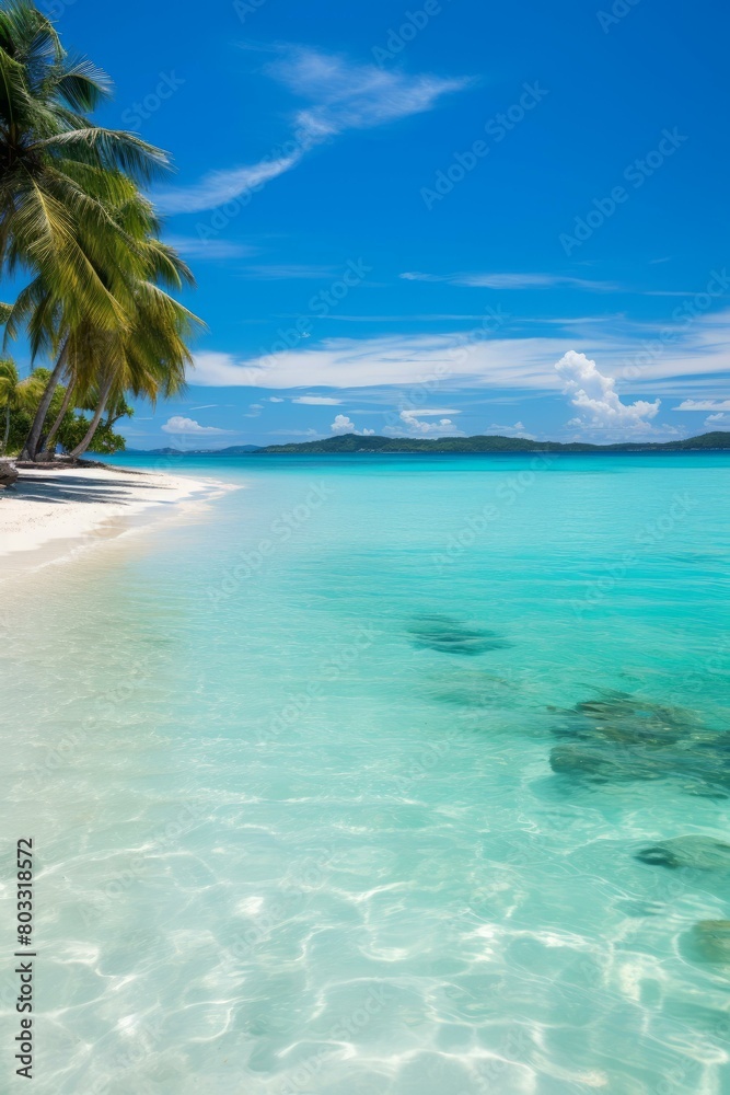 The beach is clean and the water is clear. The beach is clean and the water is clear.