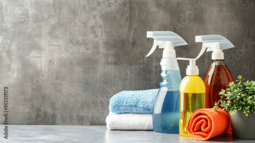 Household cleaning products photo