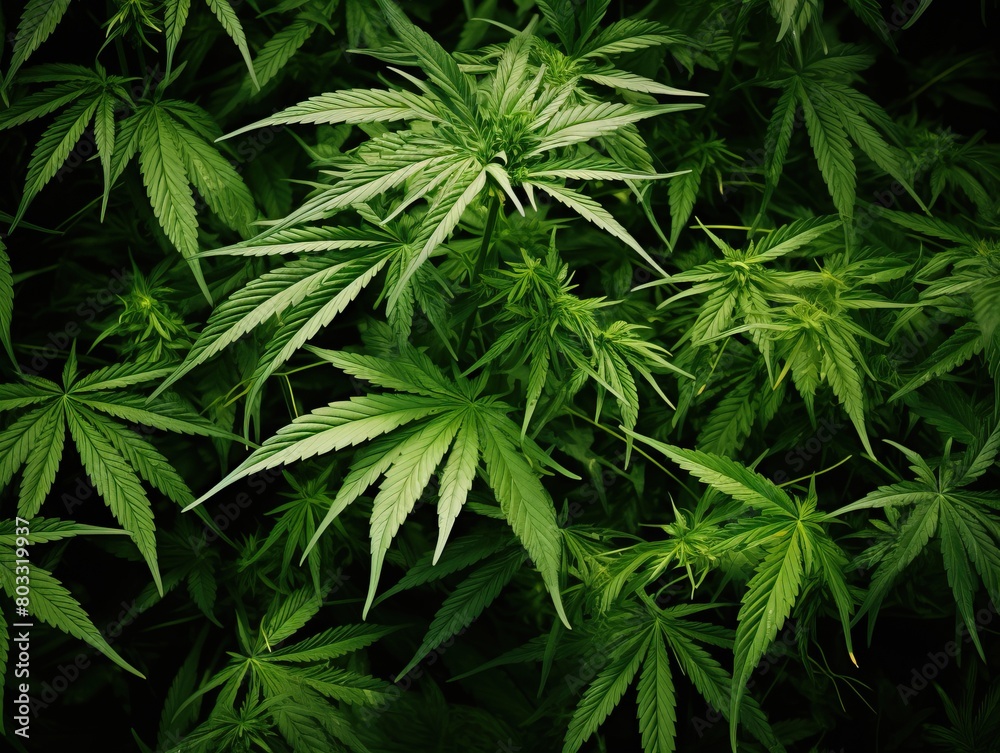 Realistic hemp marijuana leaves background for naturalistic concepts and botanical designs Realistic hemp marijuana leaves background for naturalistic concepts and botanical designs