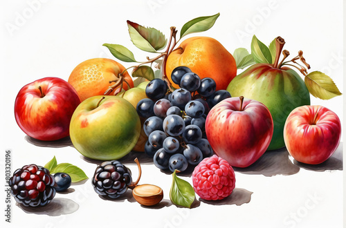 Fruit, drawing, illustration, on an isolated white background.