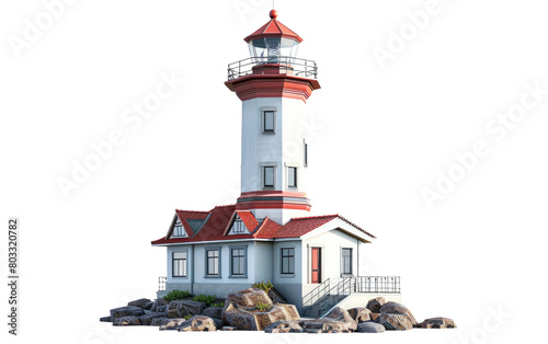 The Lighthouse Structure isolated on Transparent background.