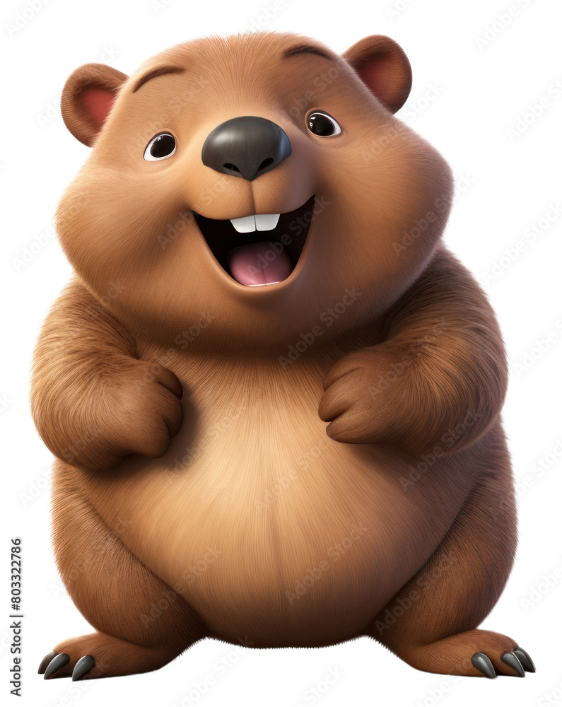 Naklejka premium PNG Wombat cartoon mammal bear