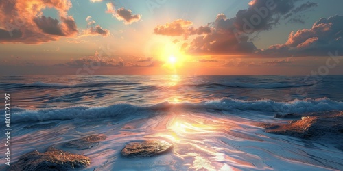 Plakat Sunset over the ocean
