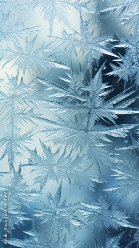 A beautiful closeup of frost on a window