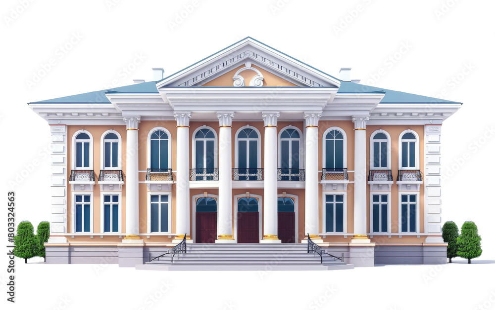 Museum Building isolated on Transparent background.