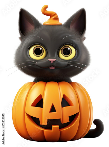 PNG Halloween pumpkin cartoon mammal. © Rawpixel.com