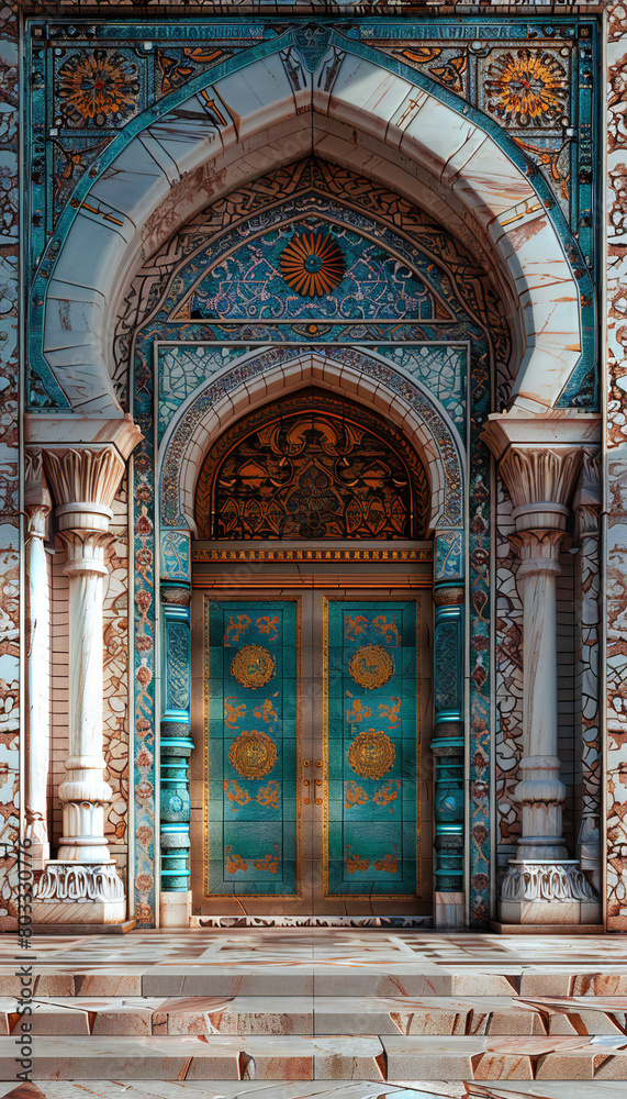 Vertical recreation of a big porthic entrance of a ancient mosque