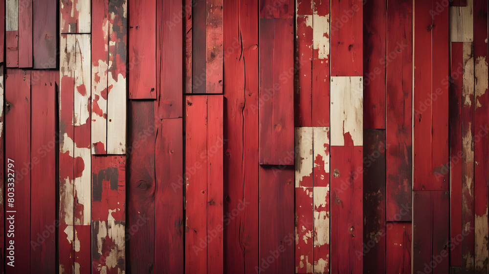 Textured Patchwork of Painted Wooden Panels in red Tones Textured Patchwork of Painted Wooden Panels in red Tones