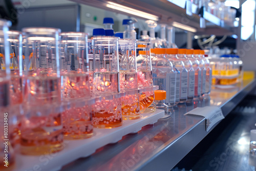 an immunotherapy research lab, focusing on cellular cultures and immunological assays in progress 32K, photo